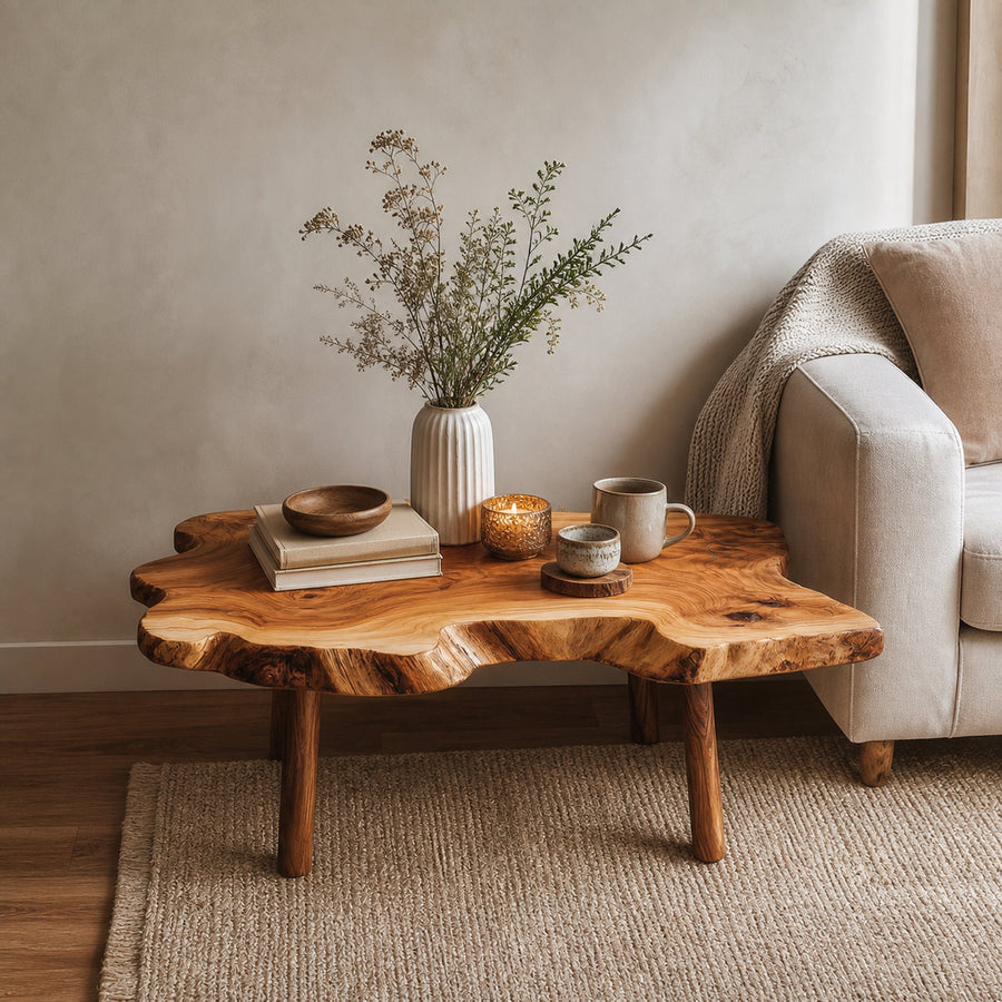 Rustic Handcrafted Coffee Table Living Room Reading Room