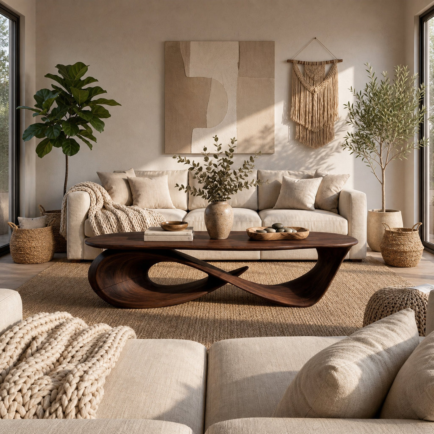 Rustic Japandi Coffee Table Bedroom Lounge - product view 6