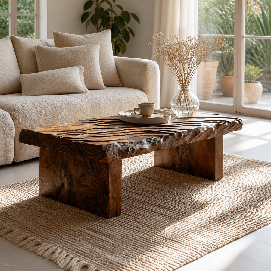 Rustic Live Edge Coffee Table Living Room