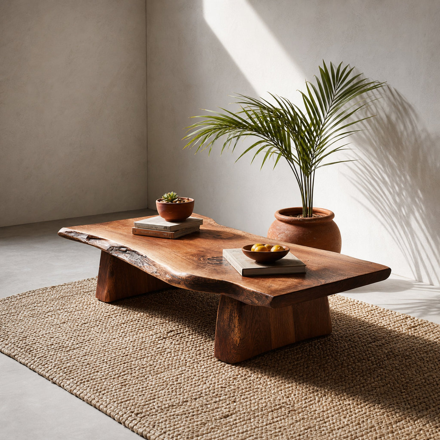 Rustic Live Edge Coffee Table Modern Living Room