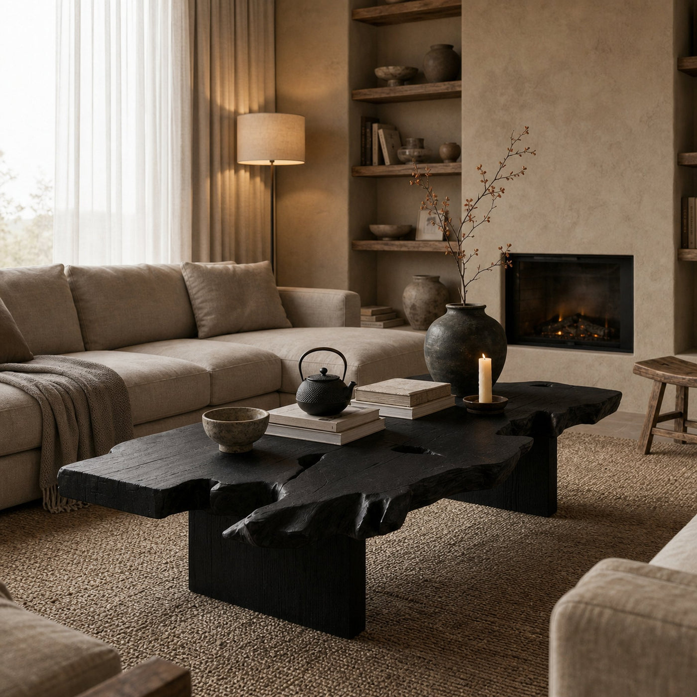 Rustic Live Edge Wood Coffee Table For Living Room - product view 6