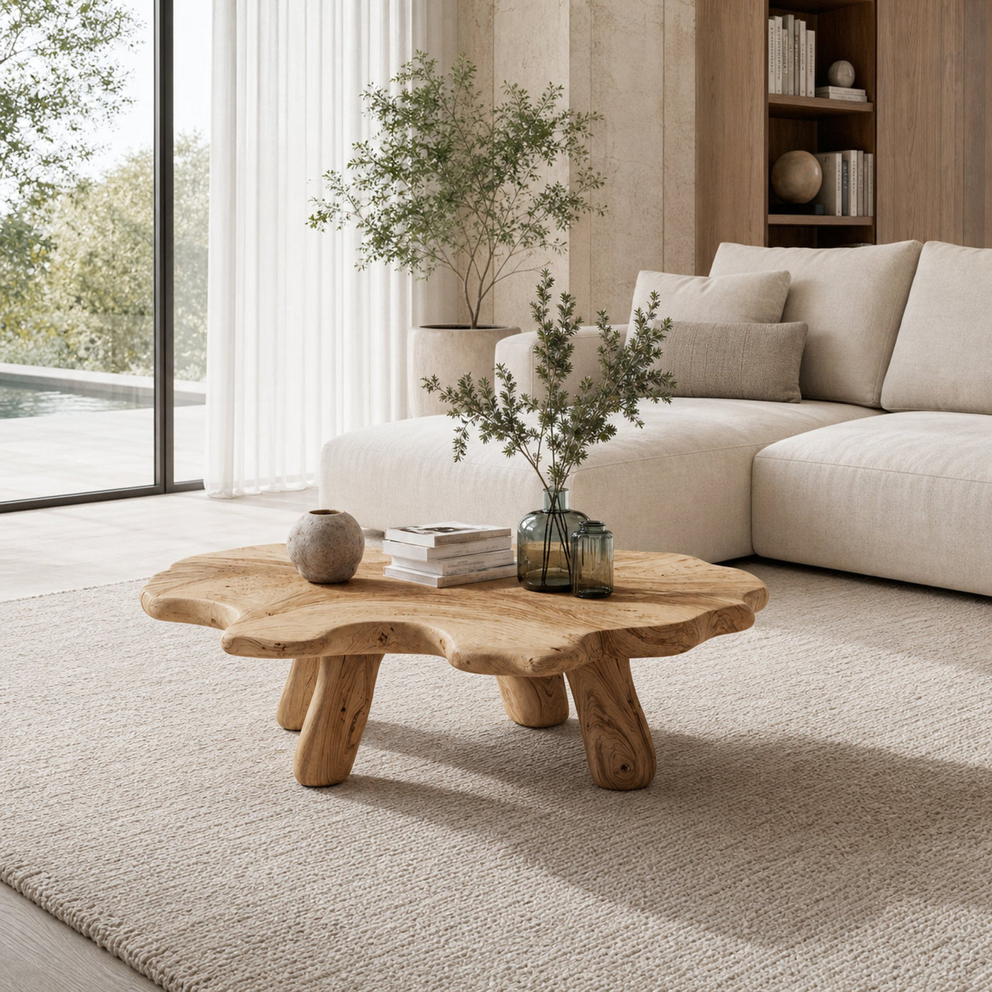 Rustic Low Table For Cozy Living Room
