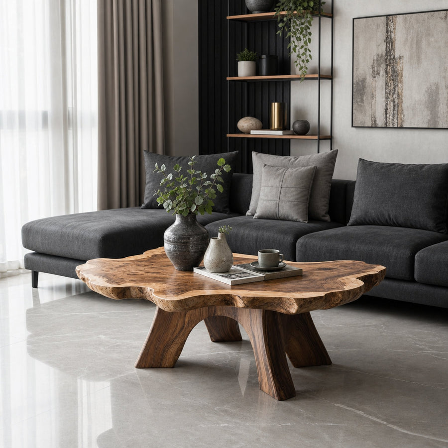 Rustic Low Table For Organic Living Room Decor