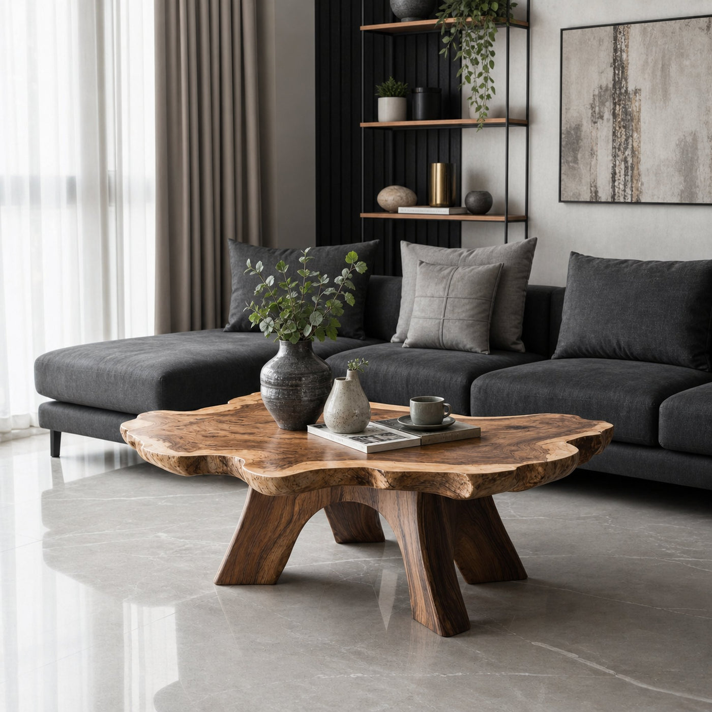 Rustic Low Table For Organic Living Room Decor