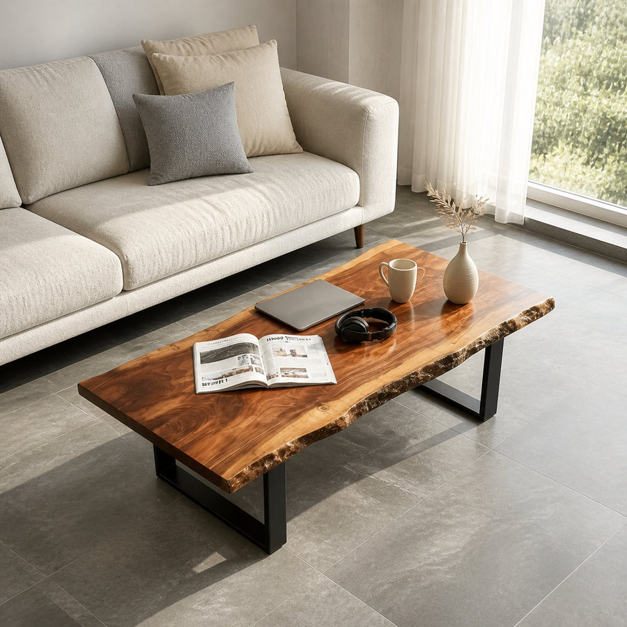 Rustic Mid Century Coffee Table Living Room