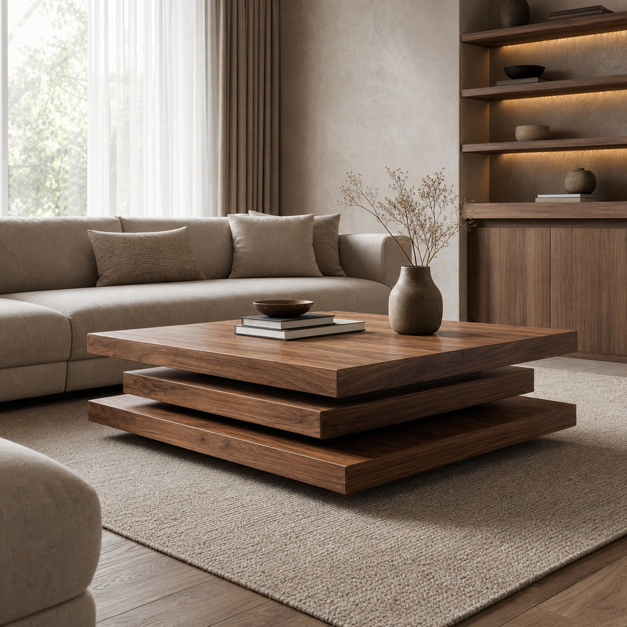 Rustic Mid Century Live Edge Coffee Table For Furniture Accent