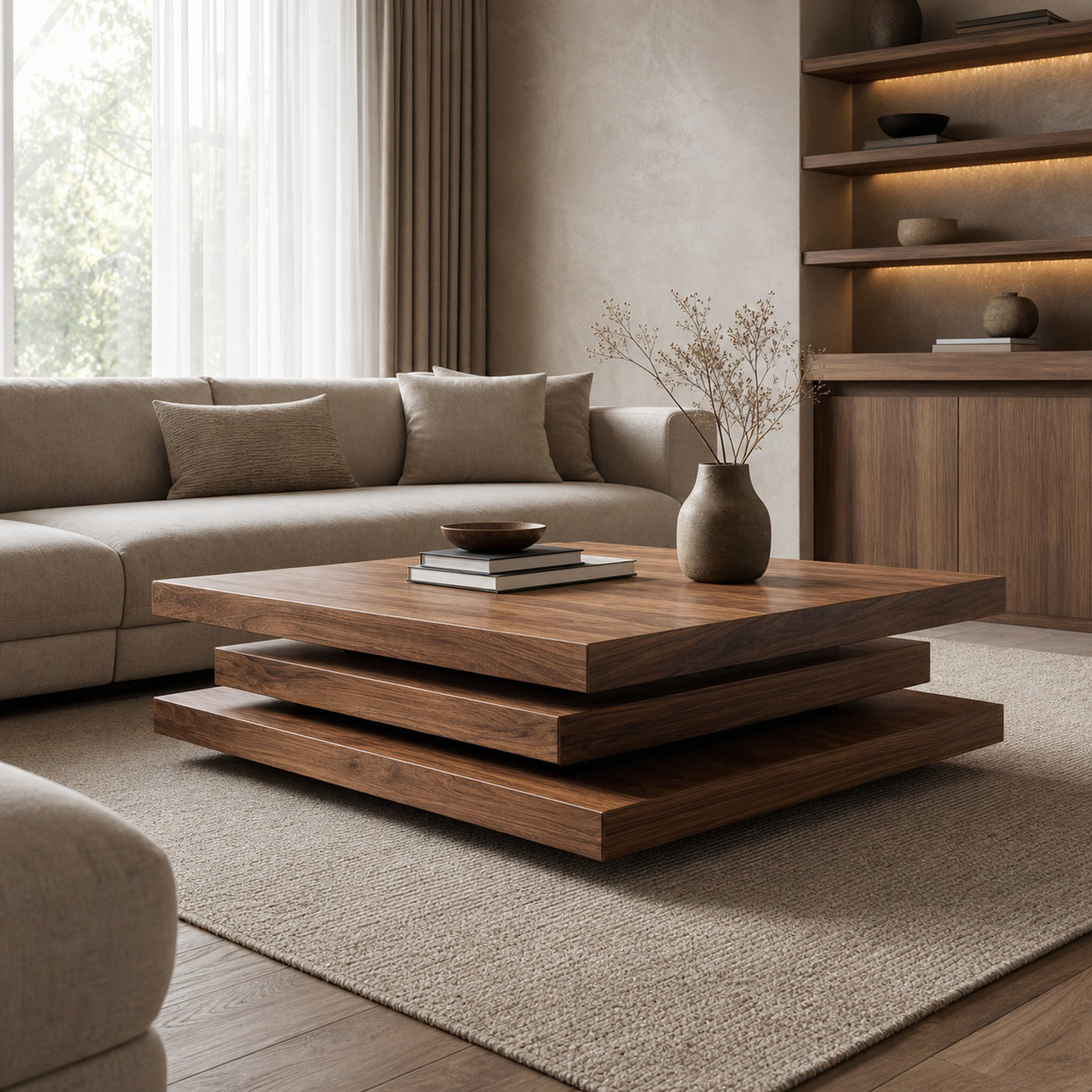 Rustic Mid Century Live Edge Coffee Table For Furniture Accent