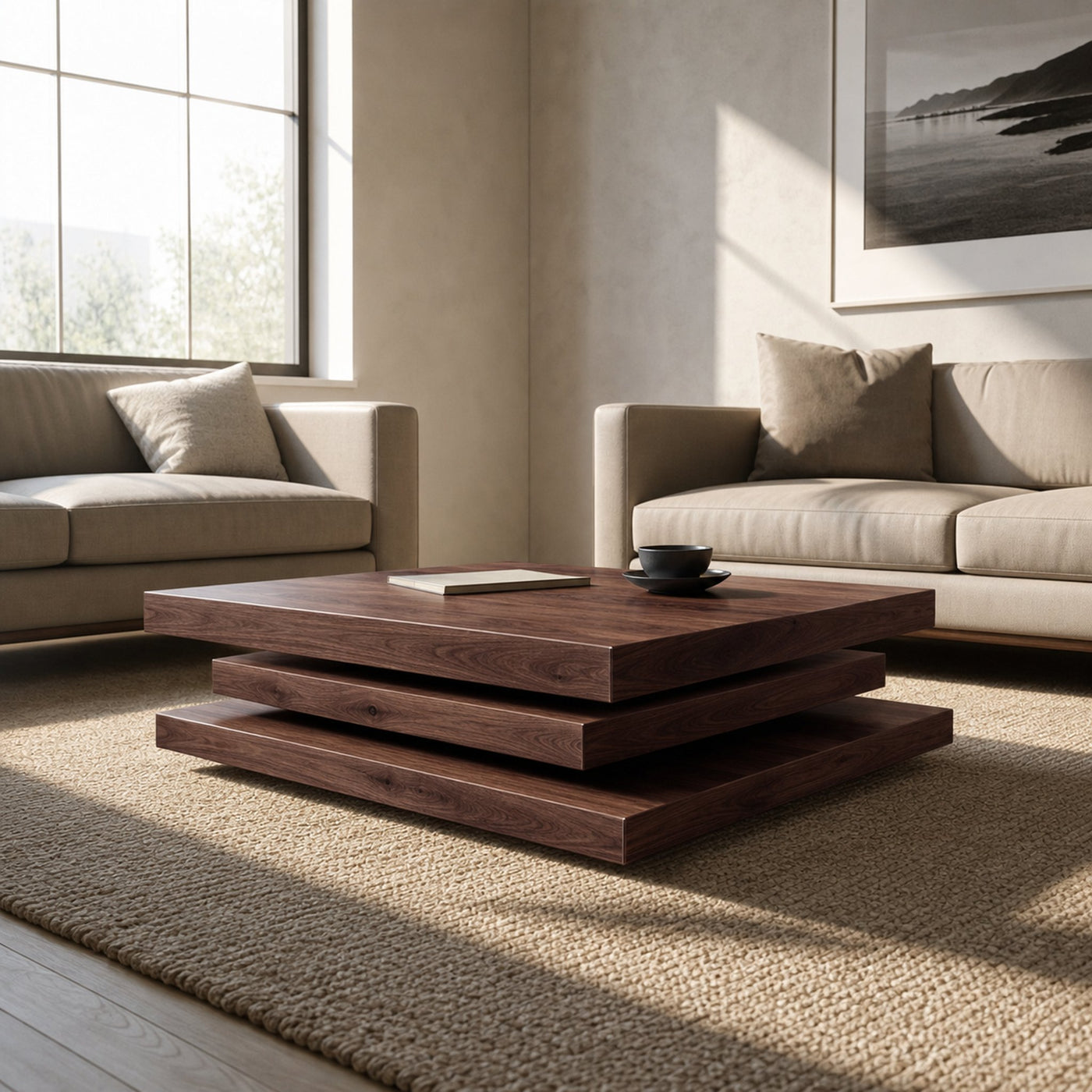 Rustic Mid Century Live Edge Coffee Table For Furniture Accent - product view 7