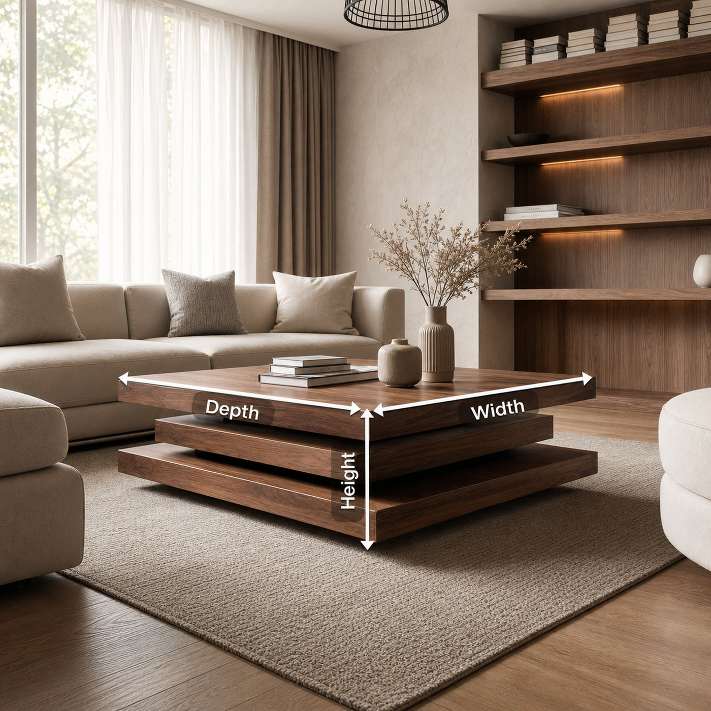 Rustic Mid Century Live Edge Coffee Table For Furniture Accent - product view 8