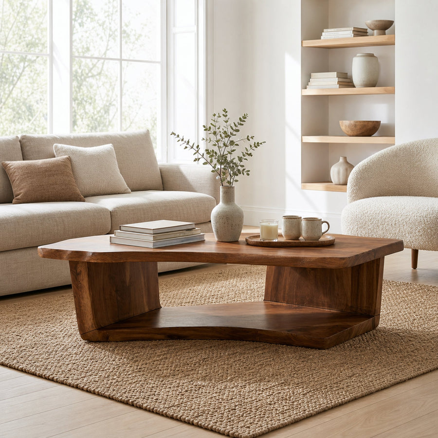 Rustic Minimal Coffee Table Family Room