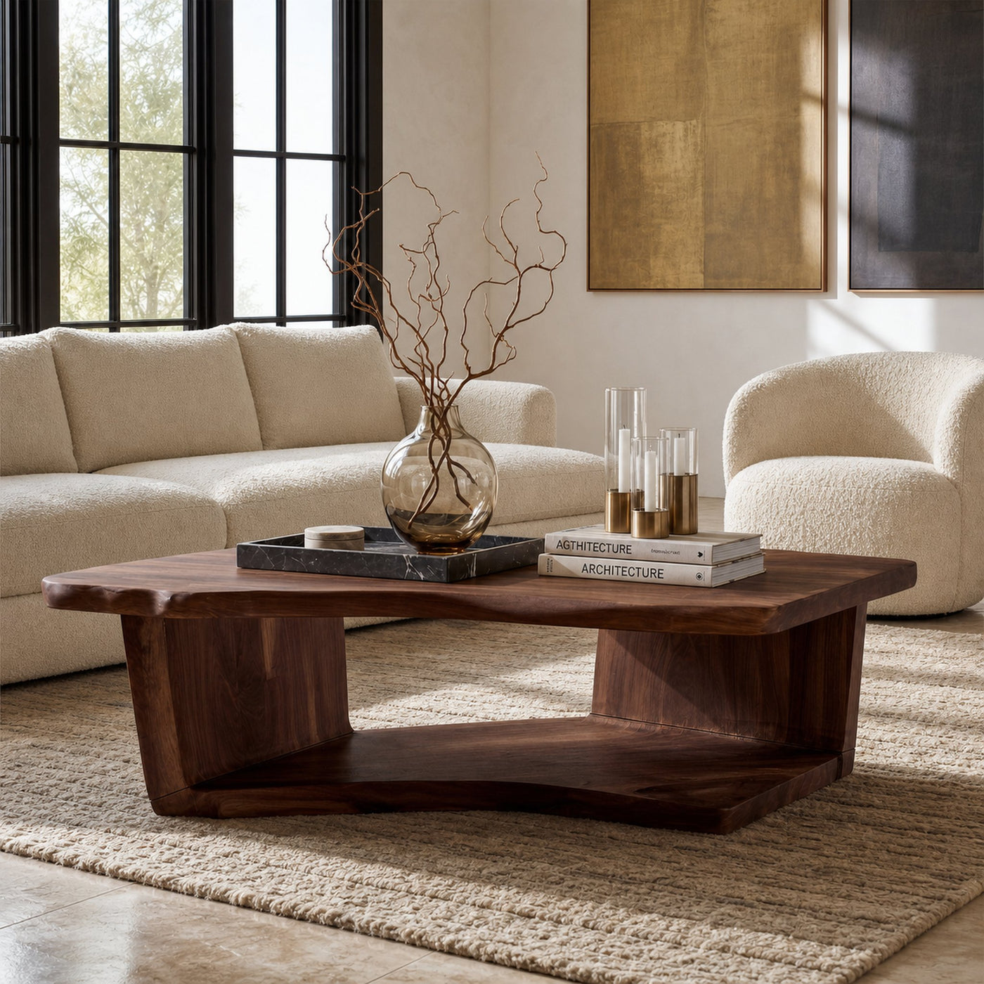 Rustic Minimal Coffee Table Family Room - product view 6