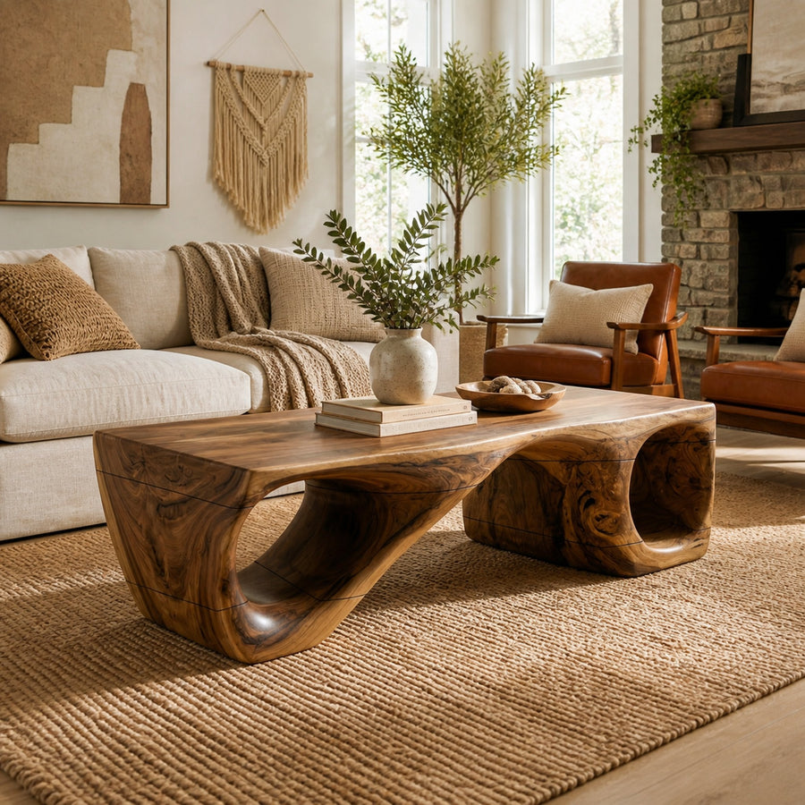 Rustic Minimal Coffee Table Living Room