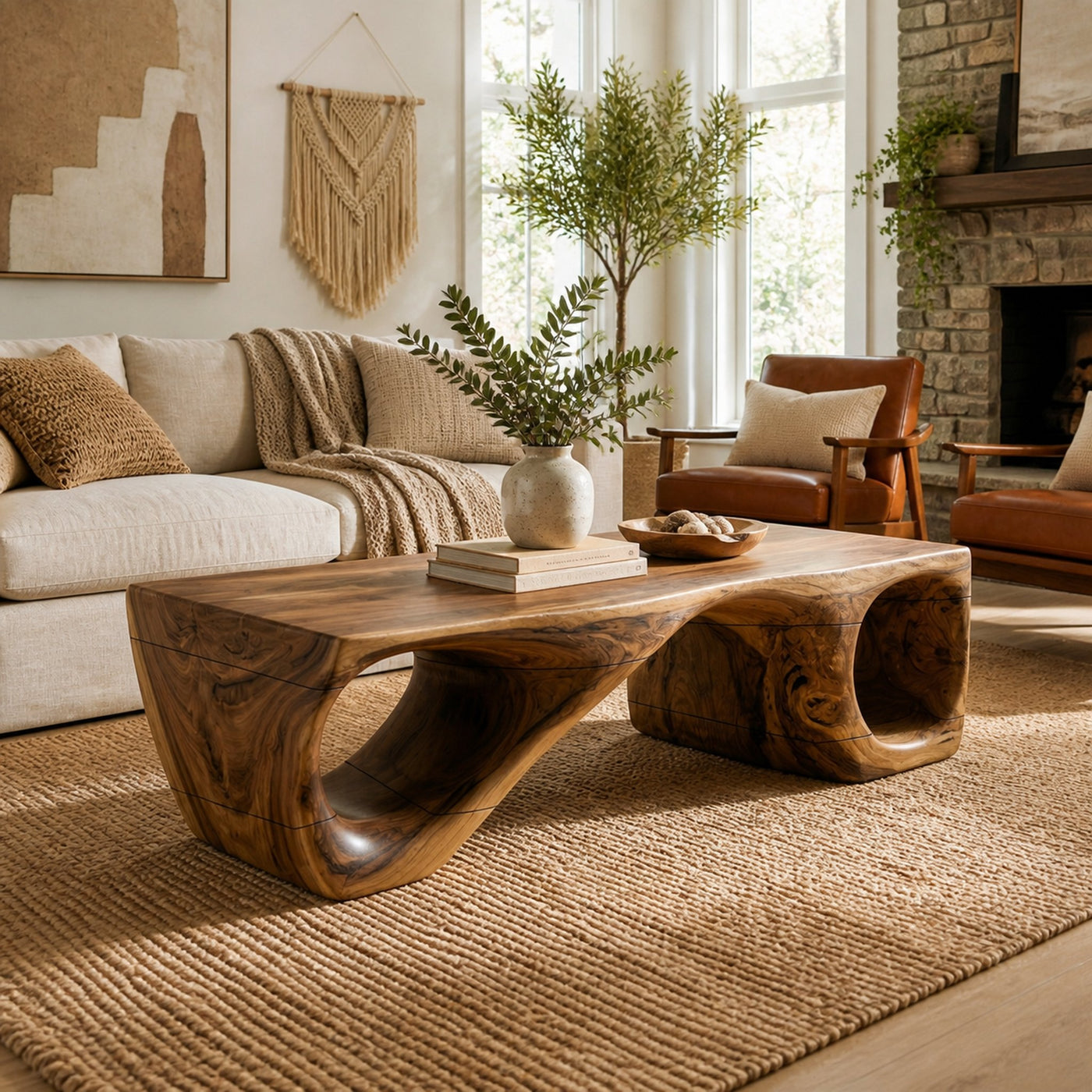 Rustic Minimal Coffee Table Living Room