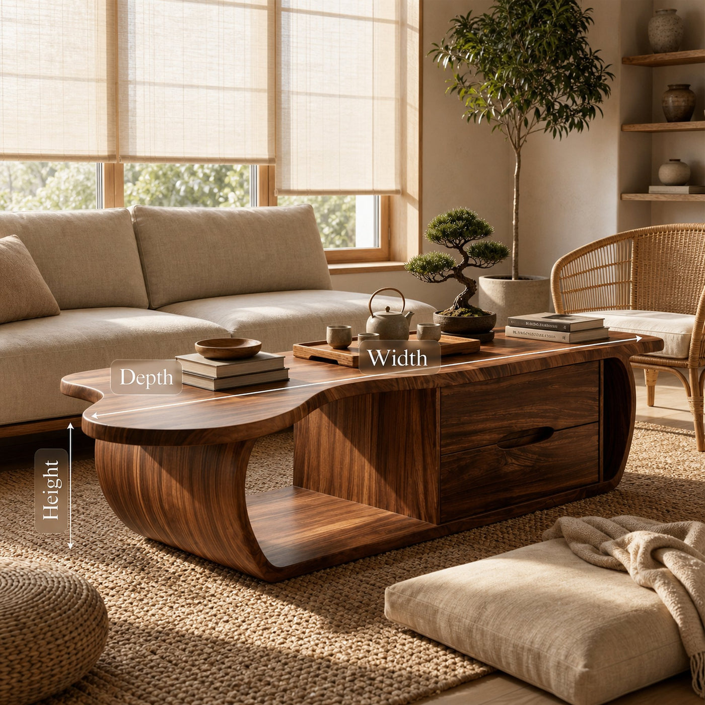 Rustic Modern Coffee Table Lounge Area - product view 8