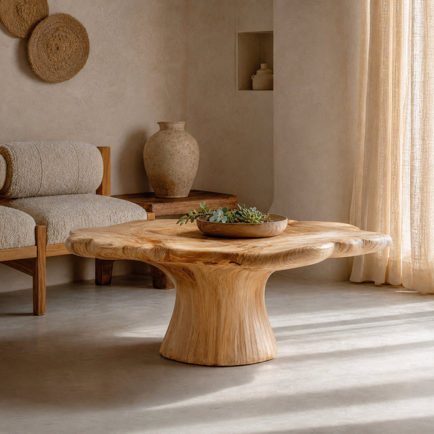 Rustic Mushroom Coffee Table Living Room