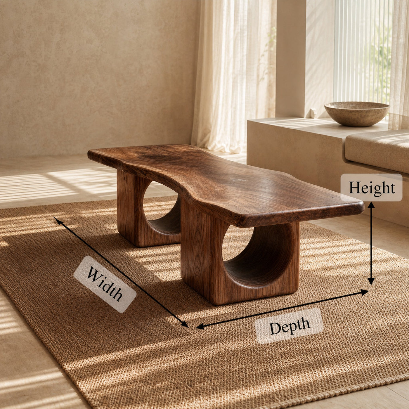 Rustic Organic Coffee Table For Living Room And Lounge - product view 7