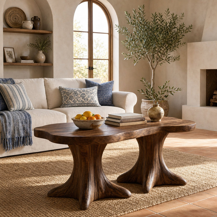 Rustic Organic Coffee Table Living Room