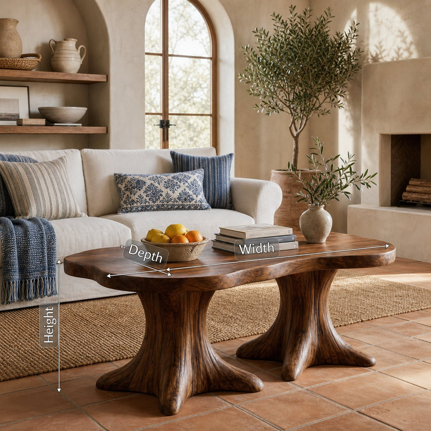 Rustic Organic Coffee Table Living Room - product view 8