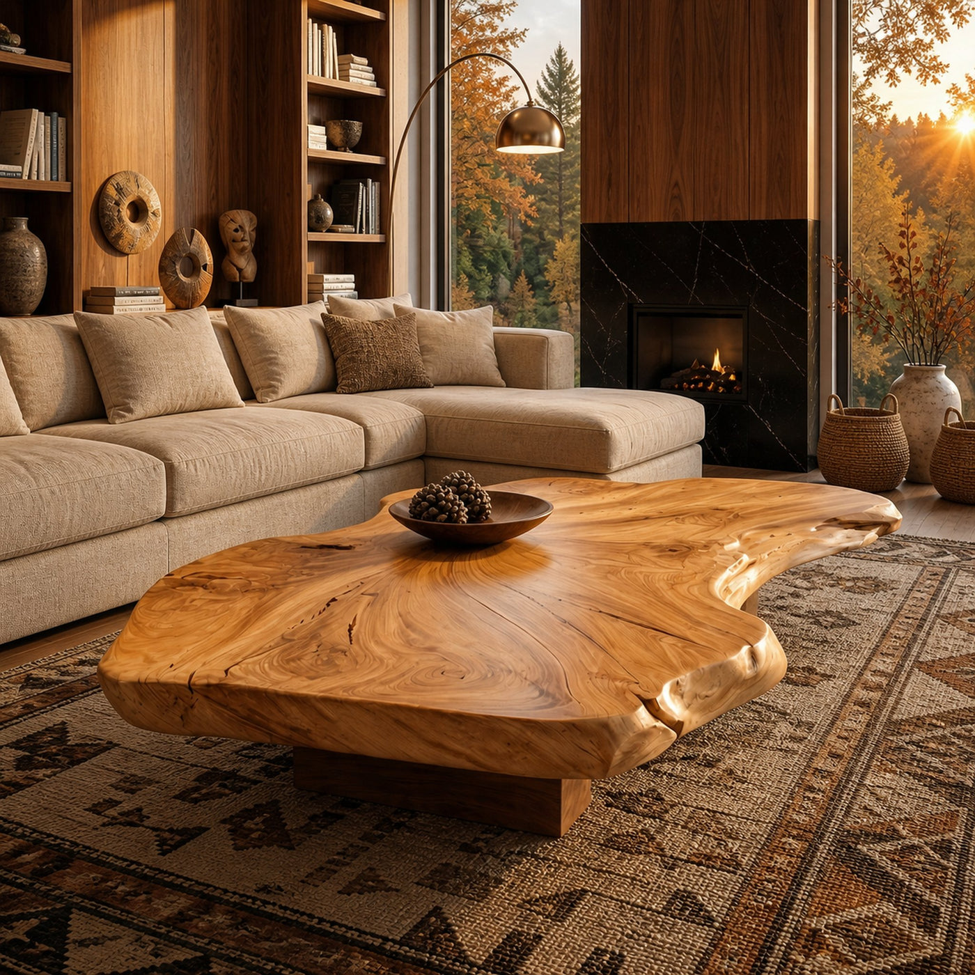 Rustic Organic Coffee Table Living Room Or Family Room - product view 6