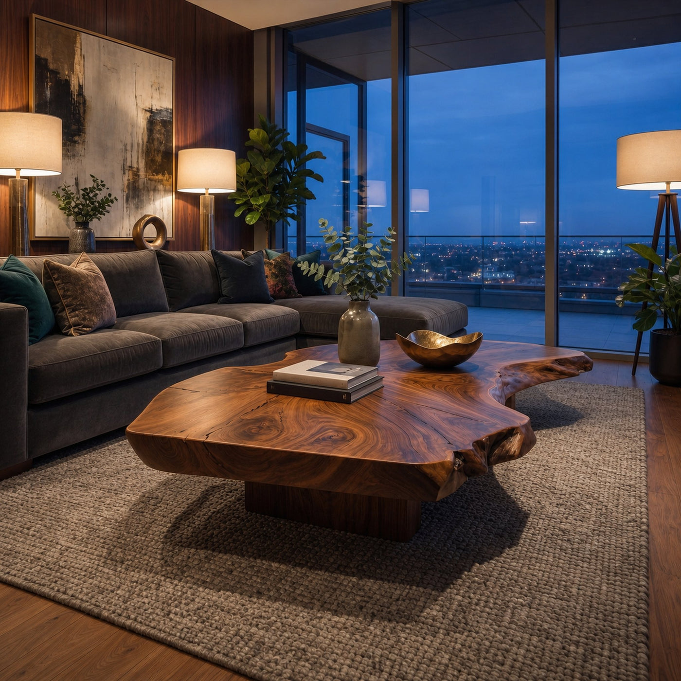 Rustic Organic Coffee Table Living Room Or Family Room - product view 7