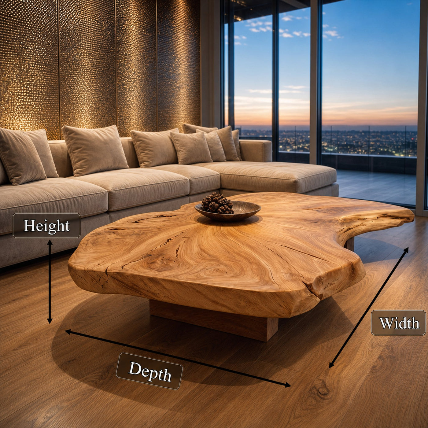 Rustic Organic Coffee Table Living Room Or Family Room - product view 8