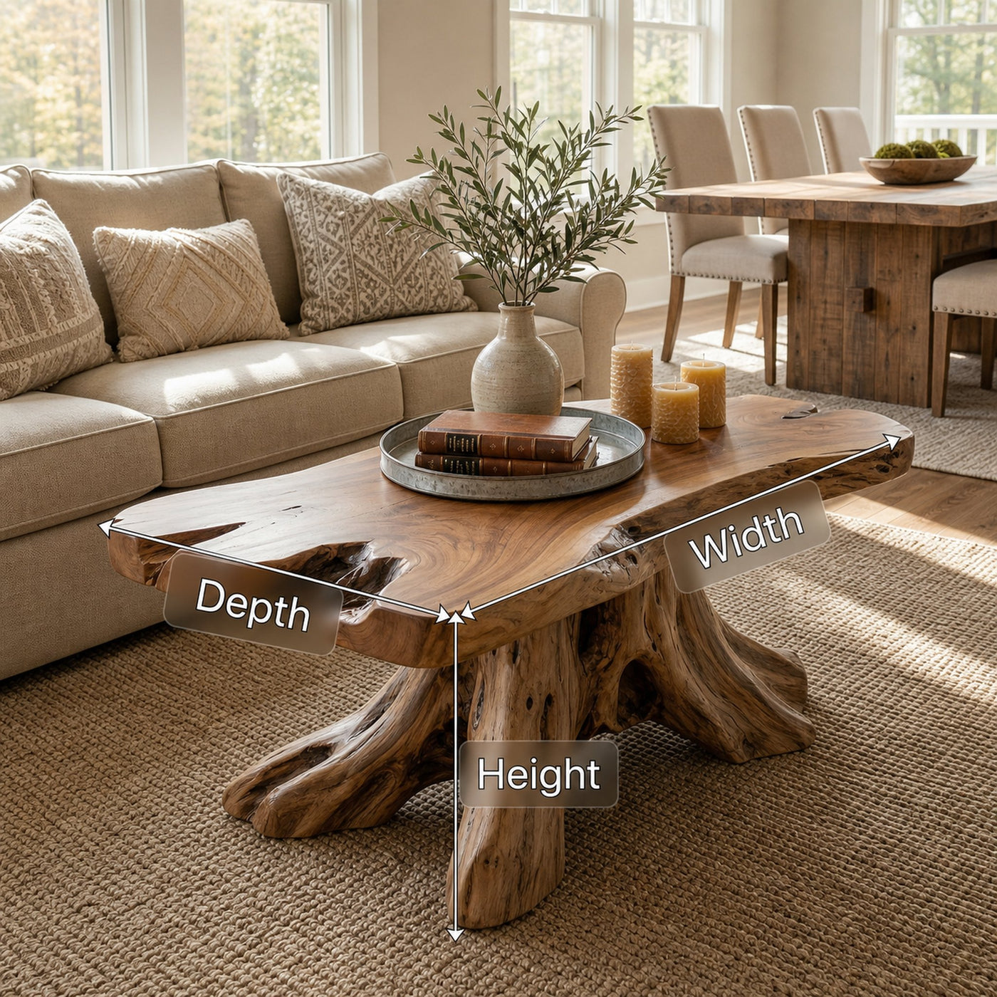 Rustic Root Coffee Table For Living Room - product view 8