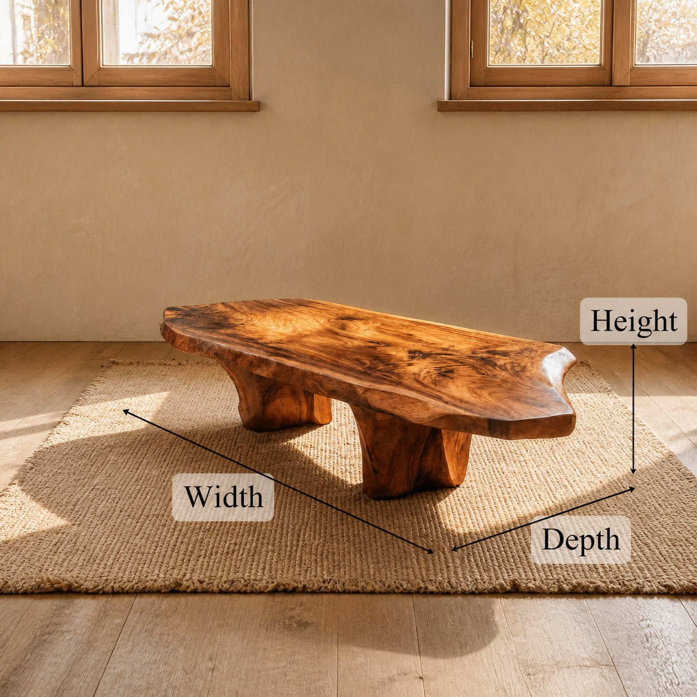 Rustic Sculptural Coffee Table For Living Room And Bedroom - product view 7