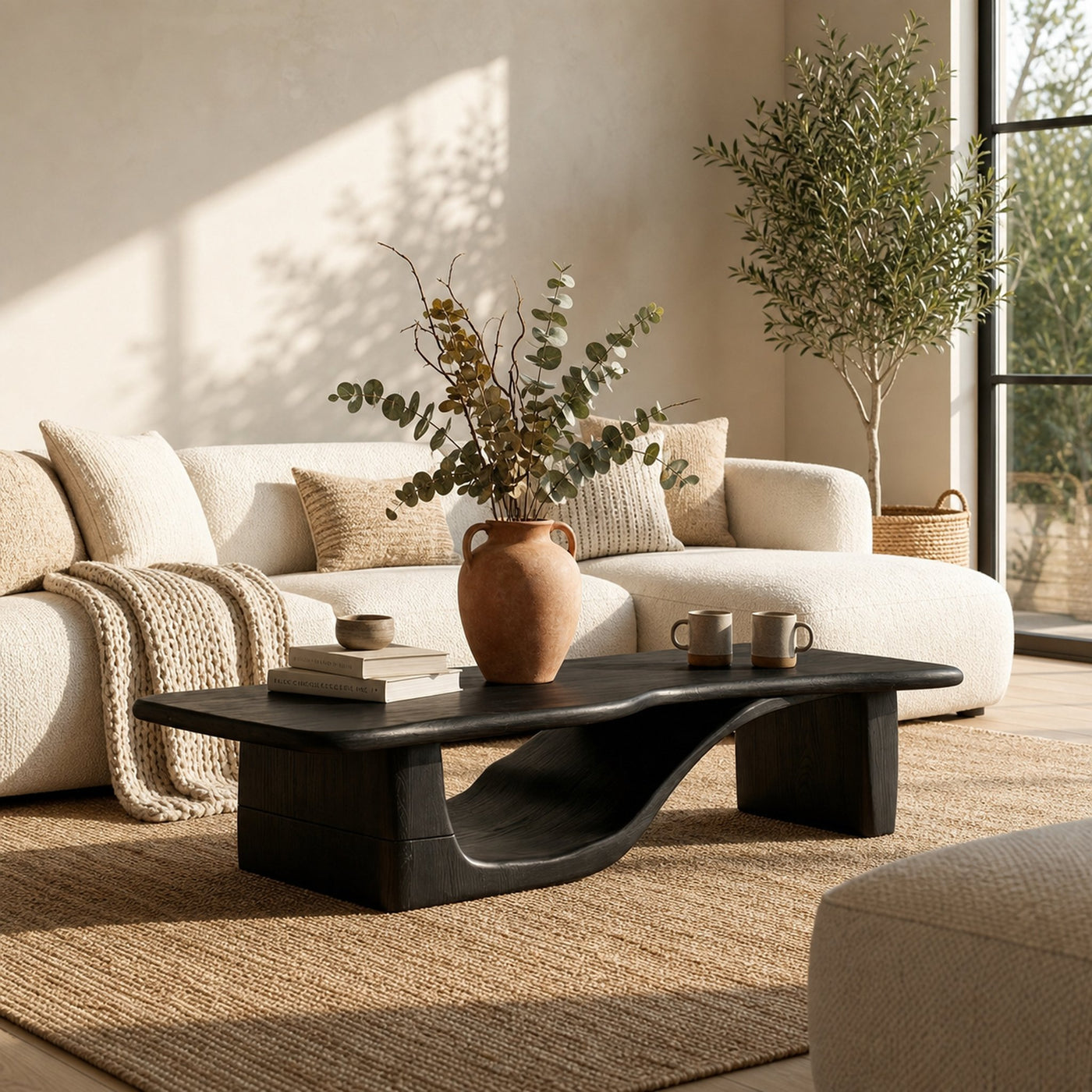 Rustic Sculptural Coffee Table Living Room - product view 7