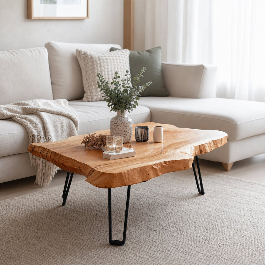 Rustic Solid Wood Coffee Table For Entryway Design