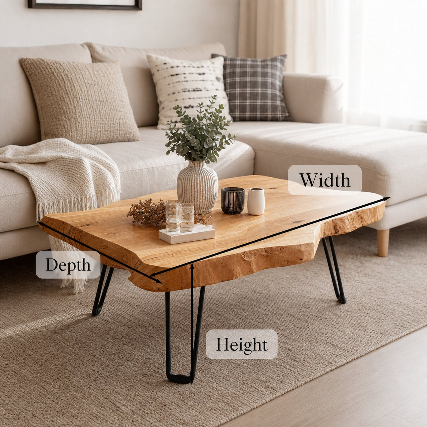 Rustic Solid Wood Coffee Table For Entryway Design - product view 6