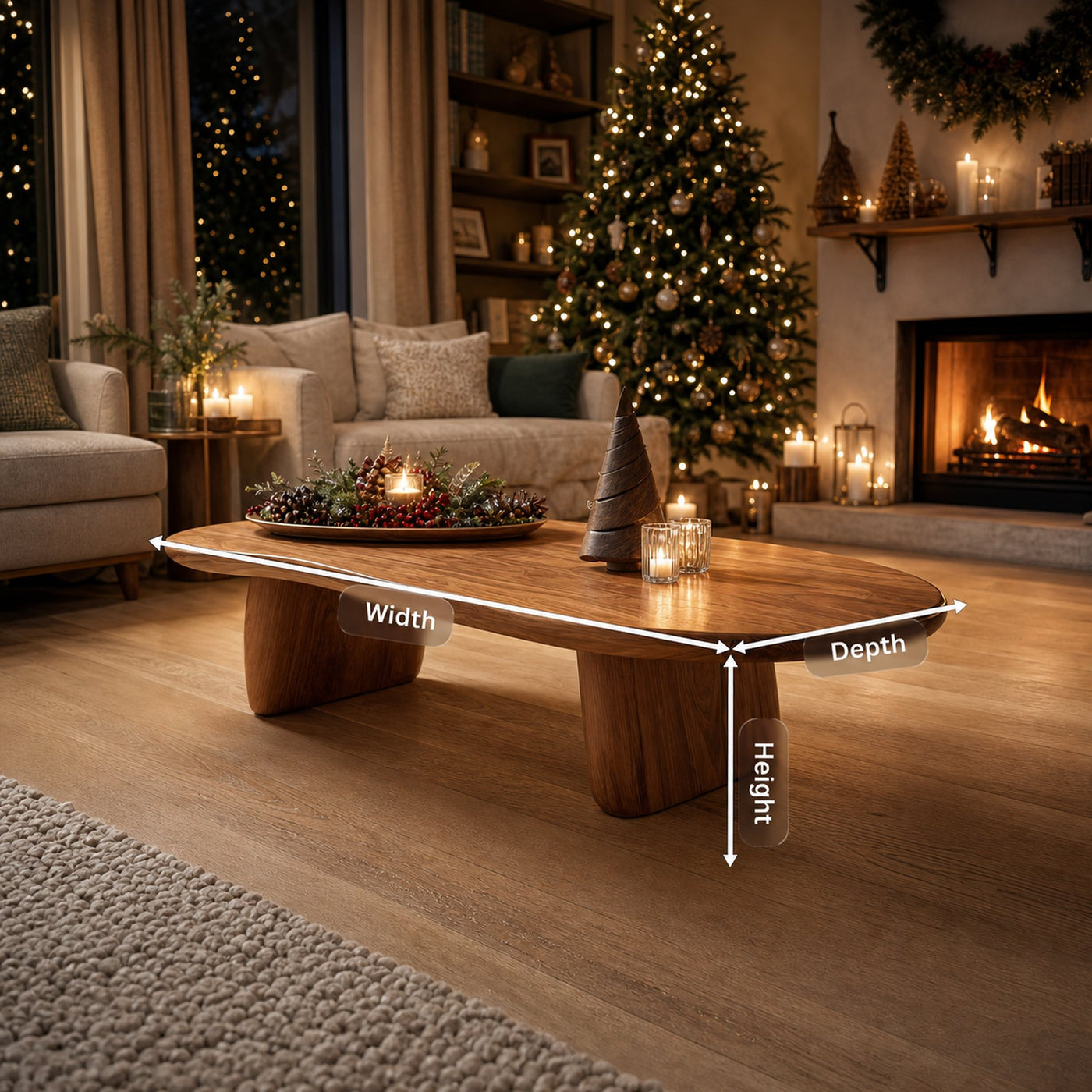 Rustic Solid Wood Coffee Table For Holiday Decoration - product view 8