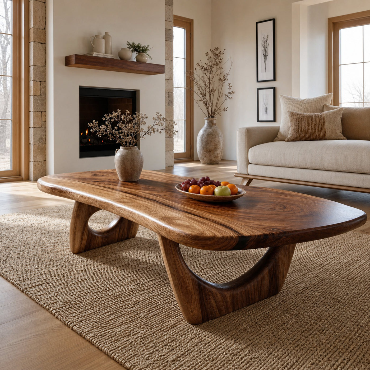 Rustic Solid Wood Coffee Table For Living Room Decor Ideas
