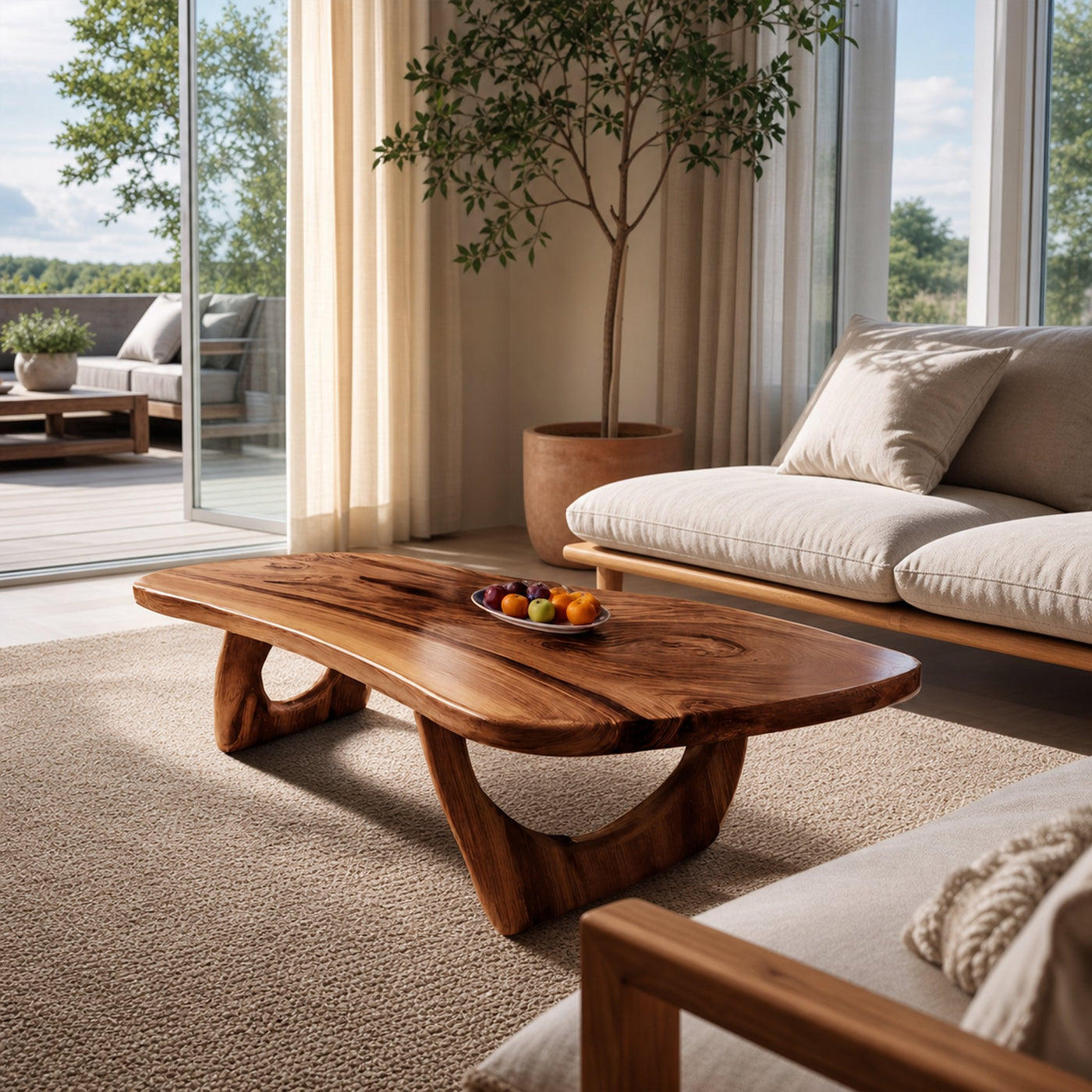 Rustic Solid Wood Coffee Table For Living Room Decor Ideas - product view 6