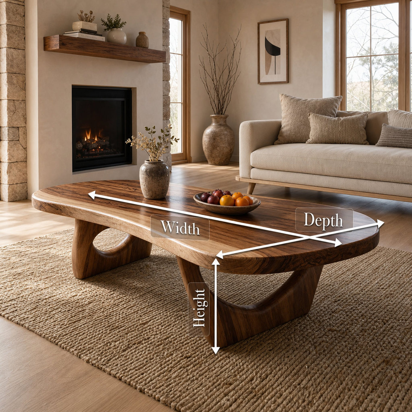 Rustic Solid Wood Coffee Table For Living Room Decor Ideas - product view 8