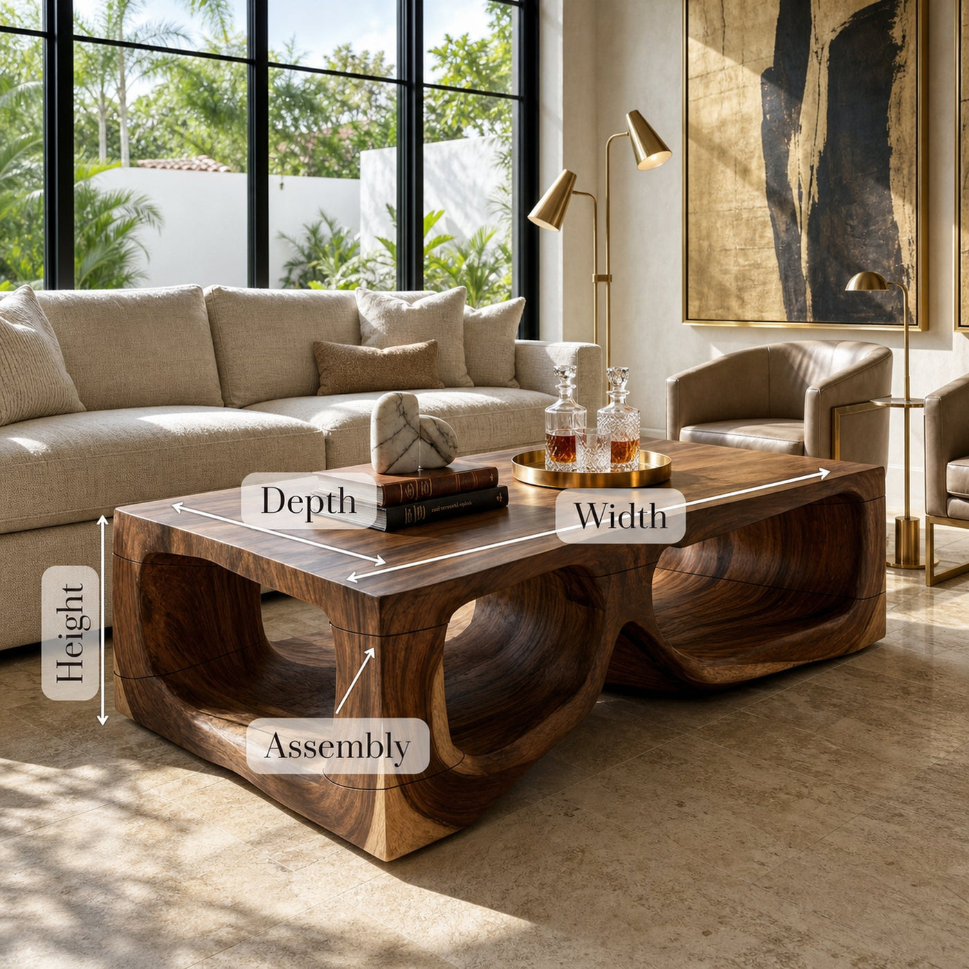Rustic Statement Coffee Table Living Room - product view 8