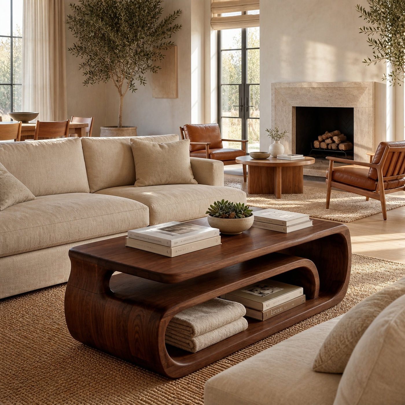 Rustic Storage Coffee Table Living Room - product view 6