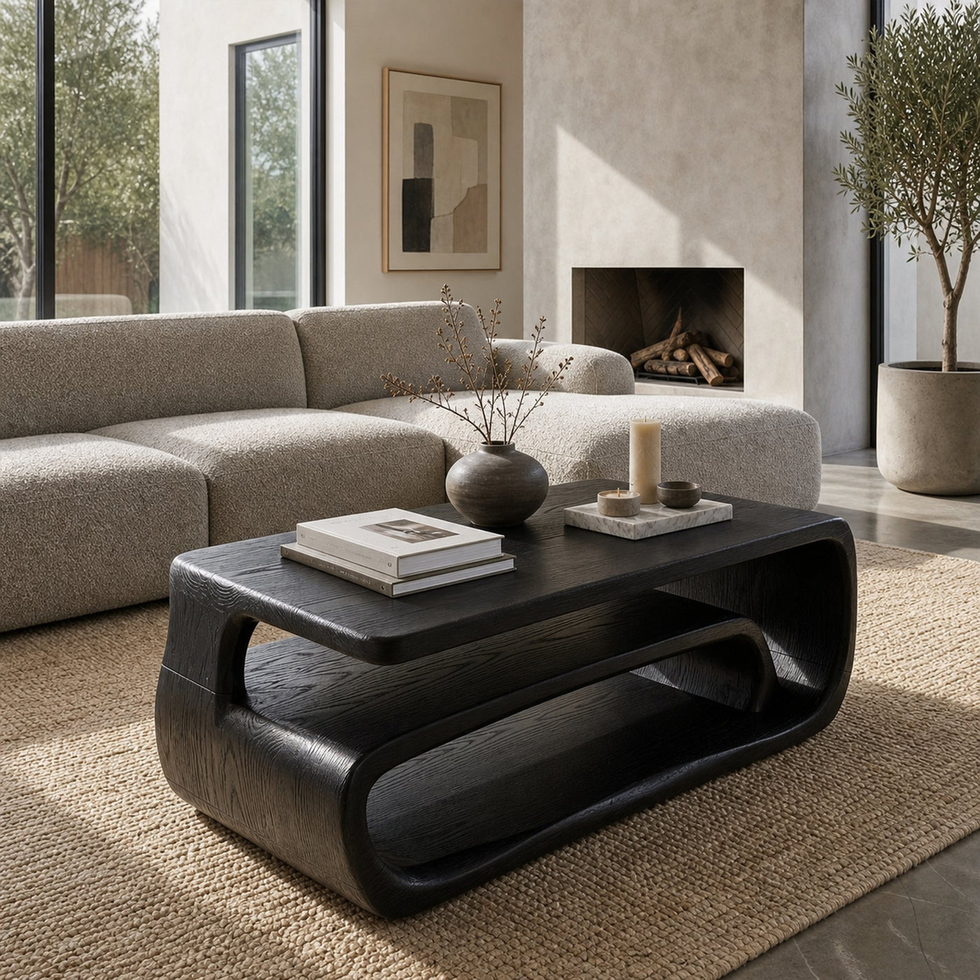 Rustic Storage Coffee Table Living Room - product view 7
