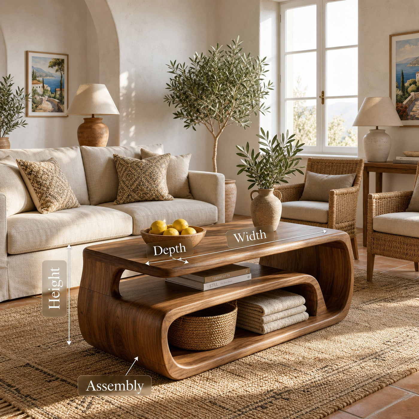 Rustic Storage Coffee Table Living Room - product view 8