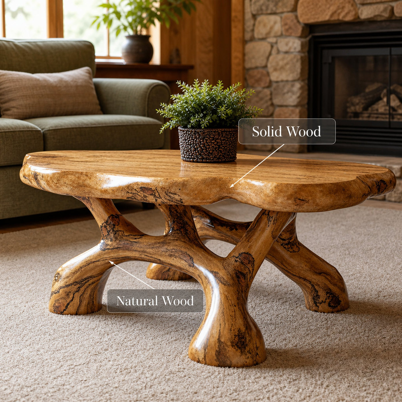 Rustic Wood Coffee Table For Living Room - product view 6