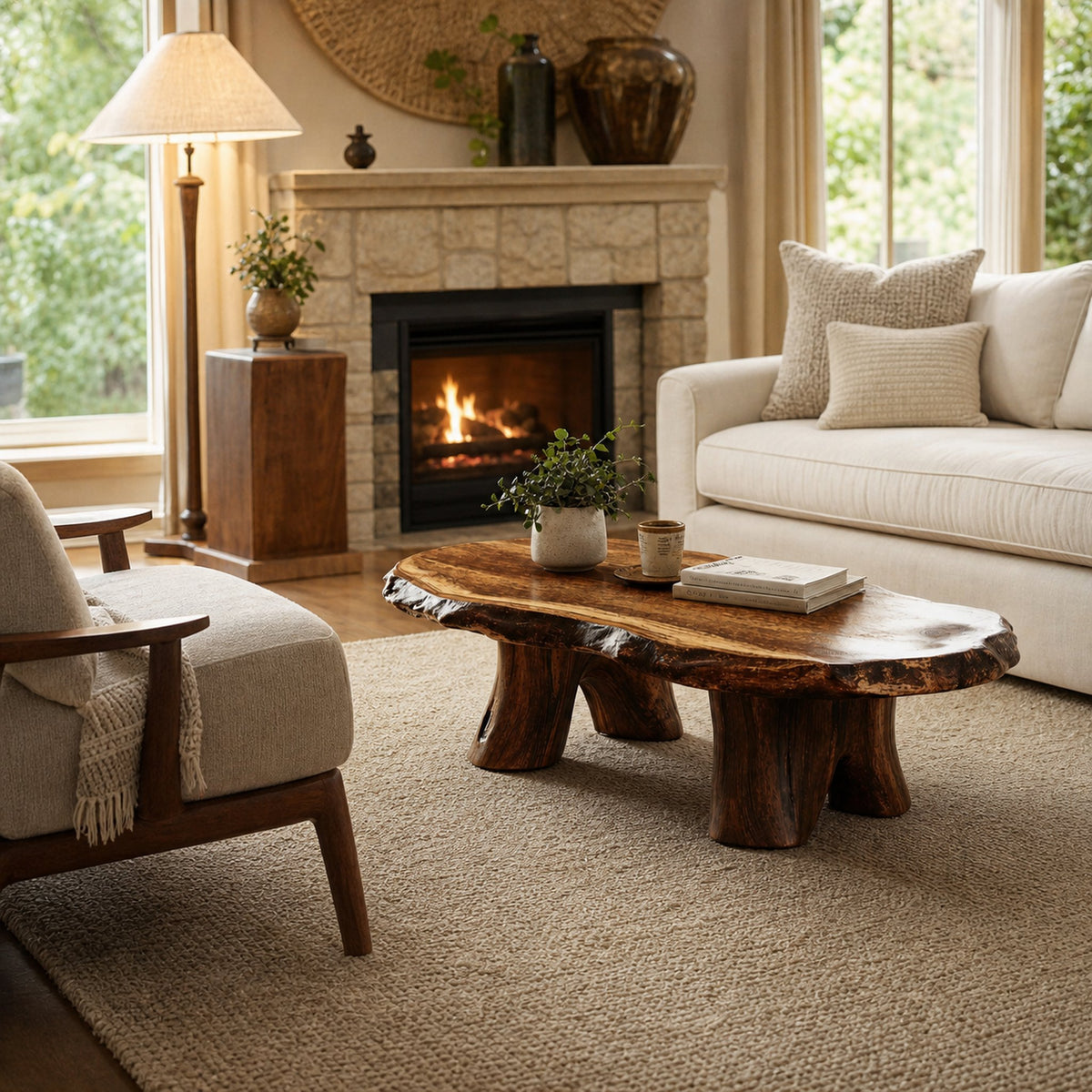 Rustic Wood Coffee Table For Living Room Decor - product view 2
