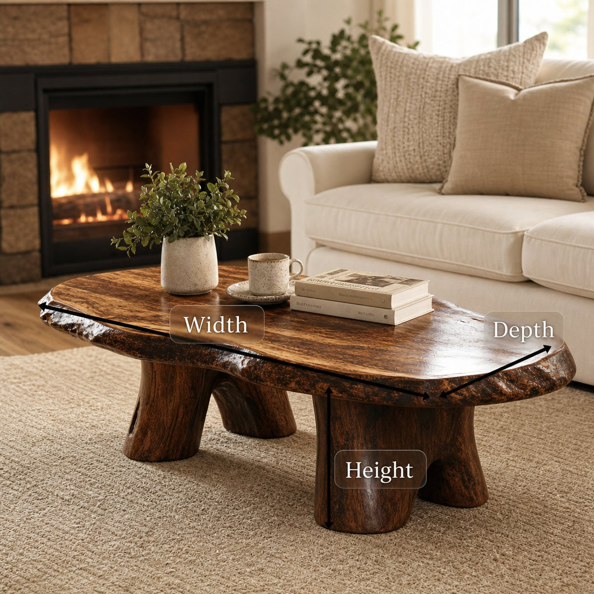 Rustic Wood Coffee Table For Living Room Decor - product view 6
