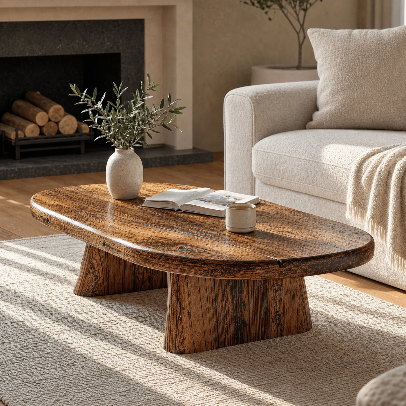 Rustic Wood Coffee Table Live Edge Table
