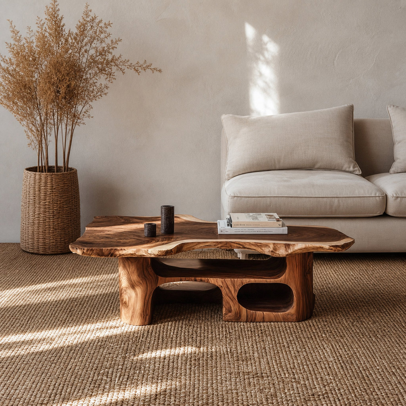 Rustic Wood Slab Live Edge Coffee Table Living Room Family Room