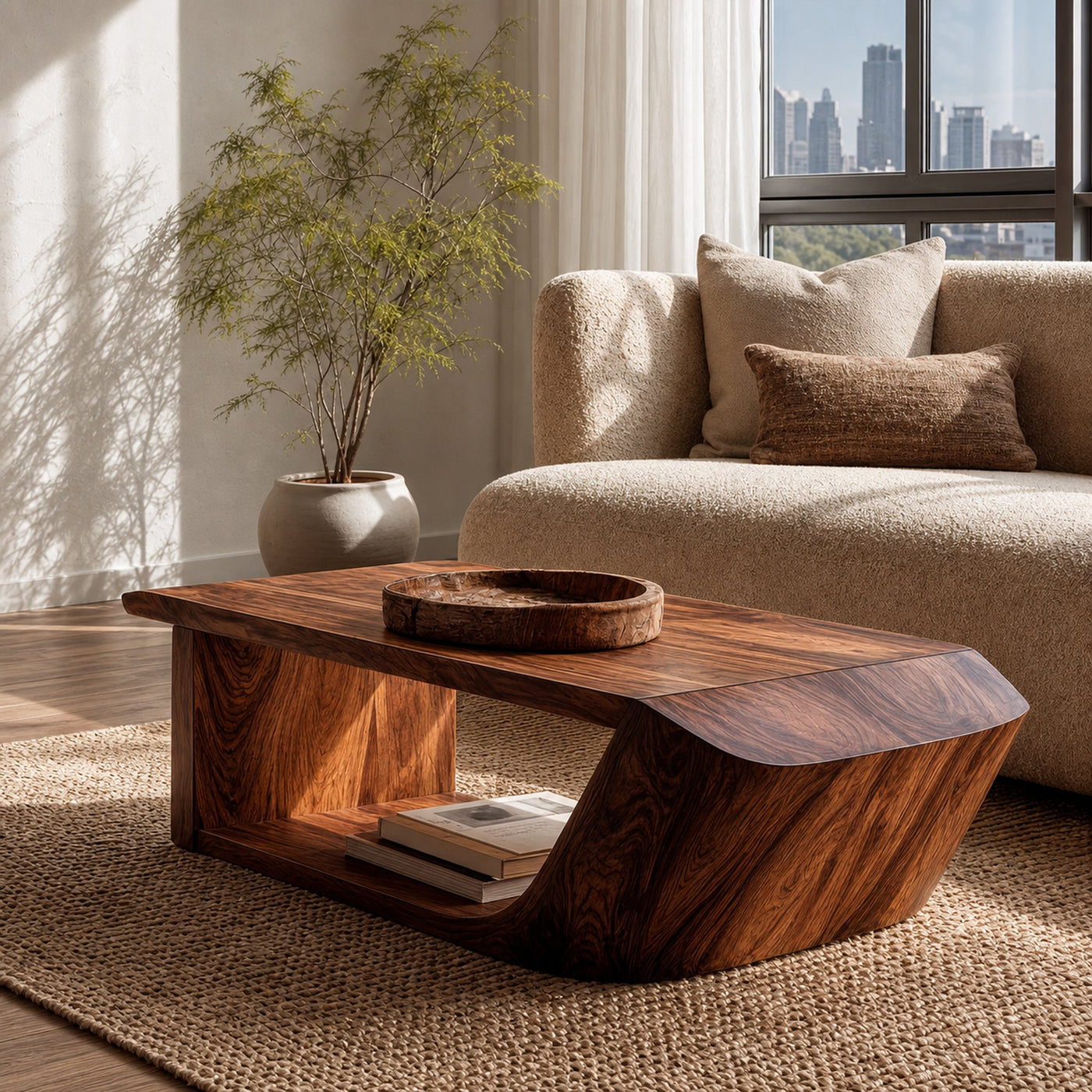 Rustic Wooden Coffee Table For Living Room And Lounge
