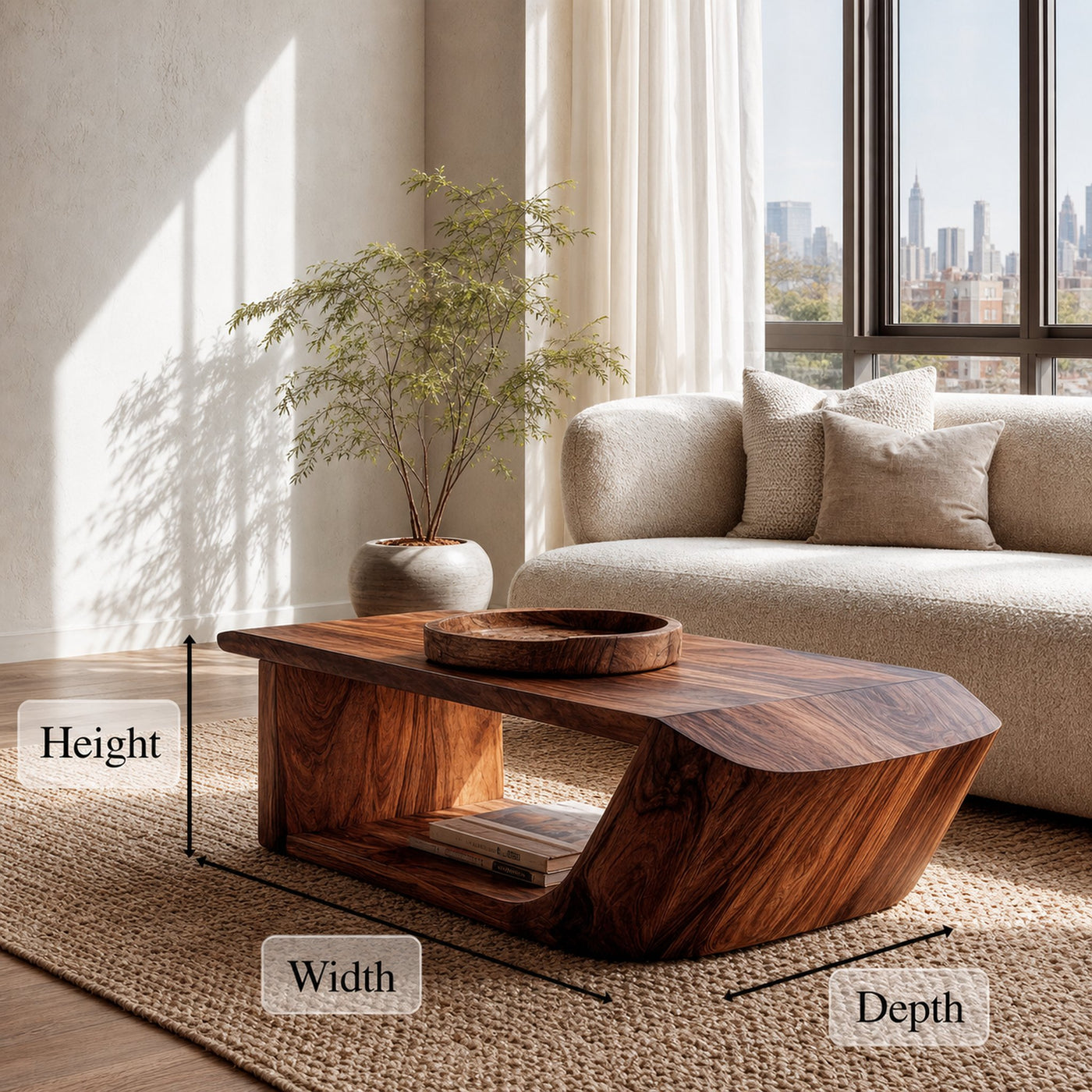Rustic Wooden Coffee Table For Living Room And Lounge - product view 8