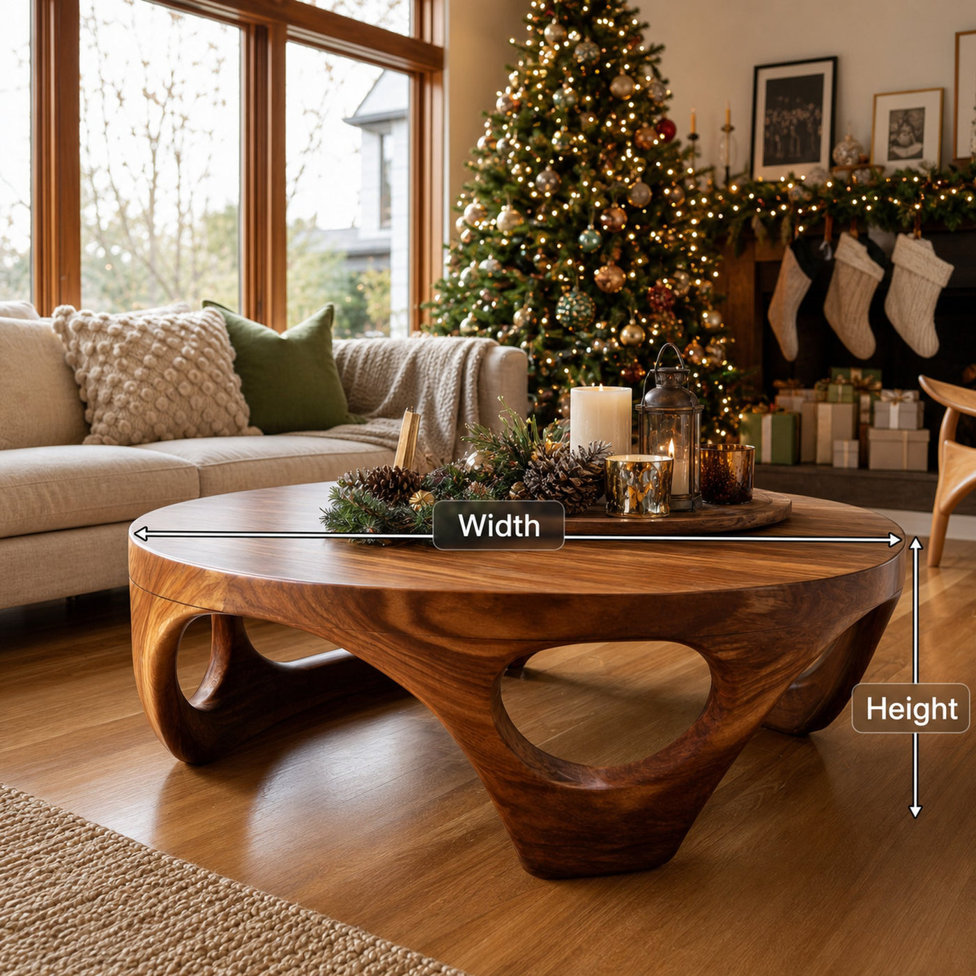 Rustic Wooden Coffee Table For Living Room Christmas Decoration - product view 8
