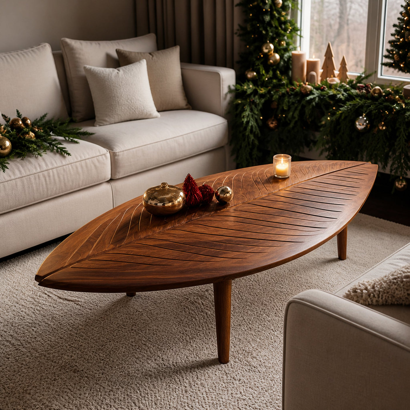 Rustic Wooden Coffee Table For Living Room Christmas Furniture Decor - product view 6