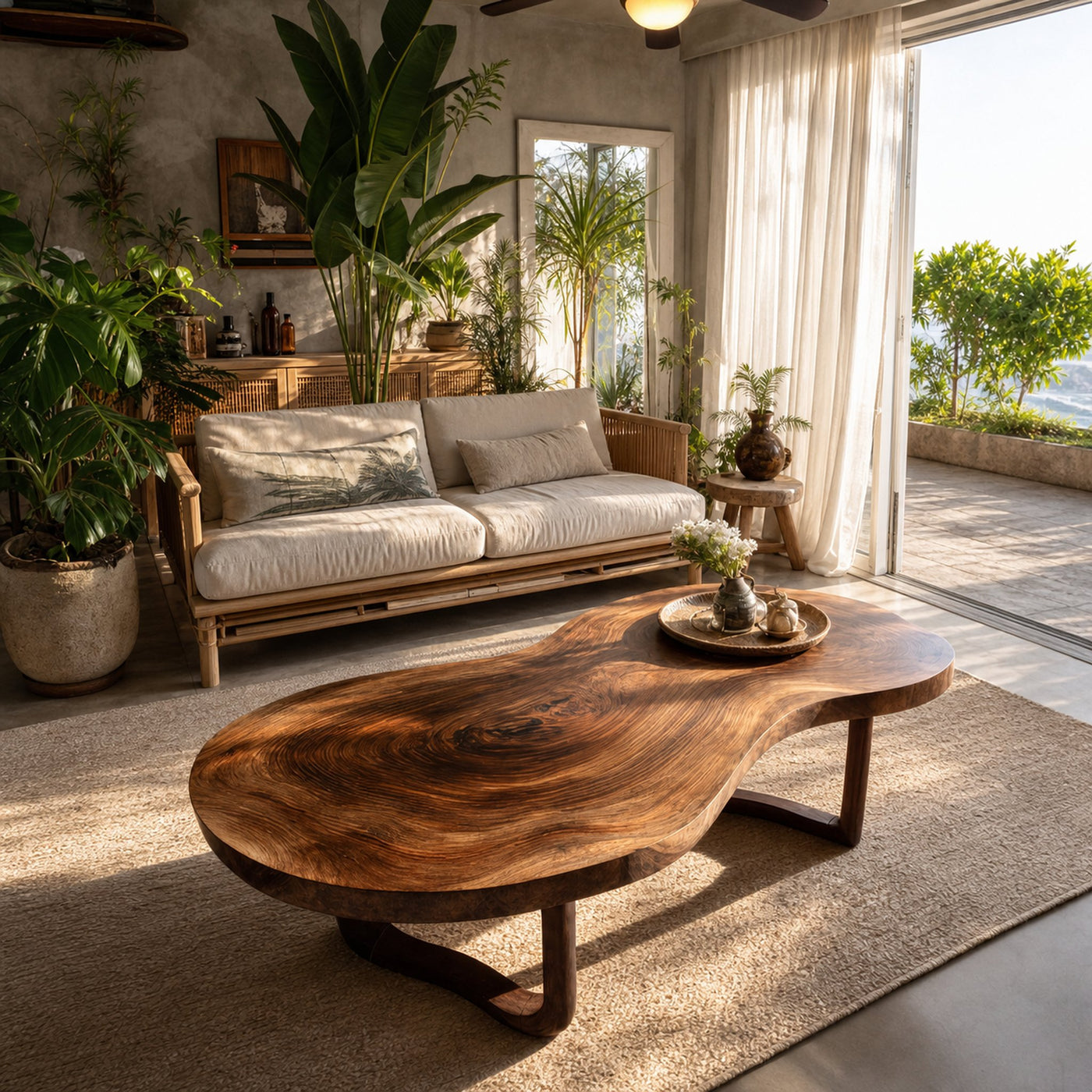 Rustic Wooden Live Edge Coffee Table For Furniture Decor - product view 2
