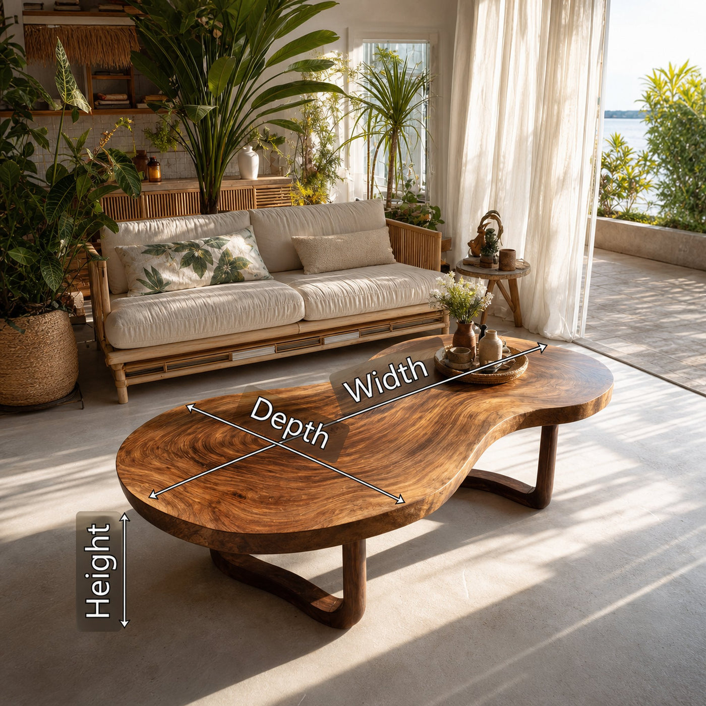 Rustic Wooden Live Edge Coffee Table For Furniture Decor - product view 6