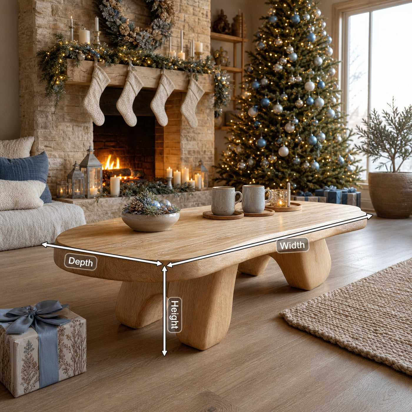 Rustic Wooden Live Edge Coffee Table For Holiday Furniture Decoration - product view 8
